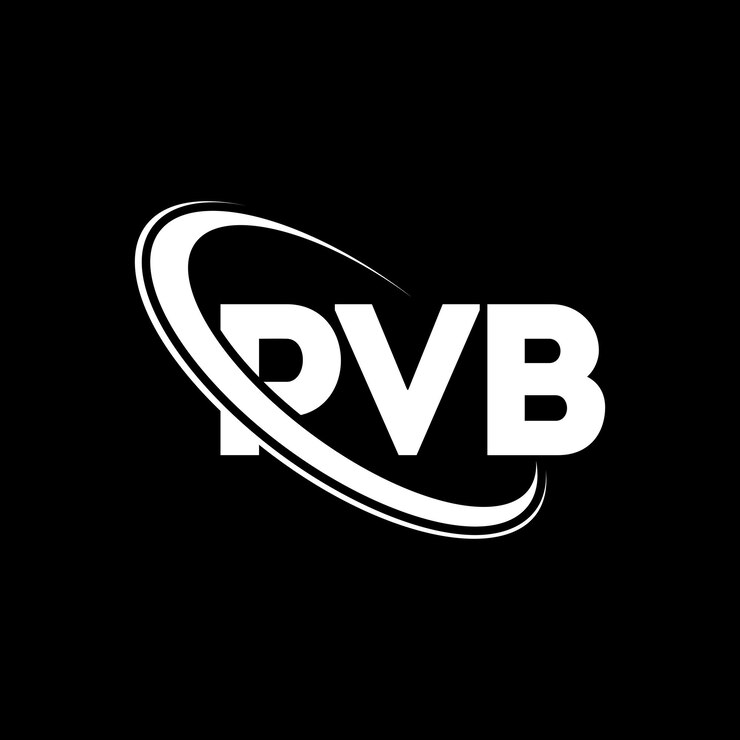 Vector logotipo pvb diseño del logotipo de la letra pvb iniciales logotipo de pvb vinculado con círculo y mayúscula logotipo de monograma tipografía pvb para negocios tecnológicos y marca inmobiliaria