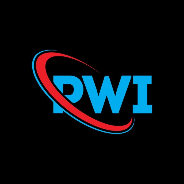 El logotipo PWI, la letra PWI, el diseño del logotipo de la carta PWI, las iniciales, el logotipo de PWI vinculado con un círculo y un monograma en mayúsculas, la tipografía de PWI para el negocio tecnológico y la marca inmobiliaria.