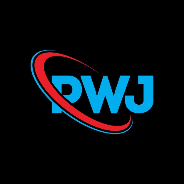 Logotipo de PWJ PWJ letra PWJ diseño de logotipo de letra Iniciales PWJ logotipo vinculado con círculo y mayúscula logotipo de monograma PWJ tipografía para negocios de tecnología y marca inmobiliaria