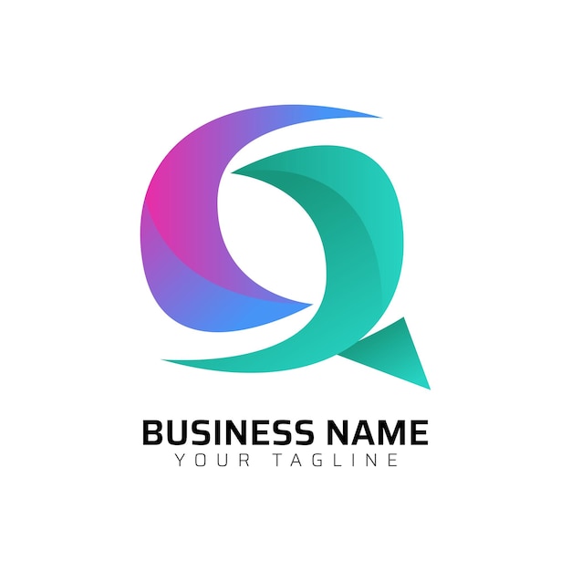 El logotipo de Q Gradient Colorful 3D Pro