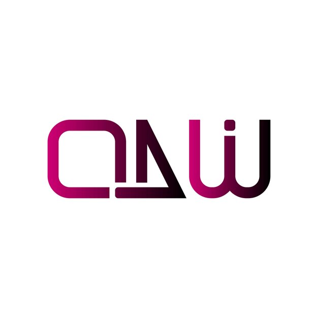 El logotipo de QAW es creativo, moderno, minimalista, inicial, monograma, símbolo, tipografía vectorial y diseño elegante de iconos.