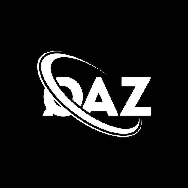 Vector el logotipo qaz, la letra qaz, el diseño del logotipo de la carta qaz, las iniciales, el logotipo de qaz vinculado con un círculo y un monograma en mayúsculas, la tipografía de qaz para el negocio tecnológico y la marca inmobiliaria.