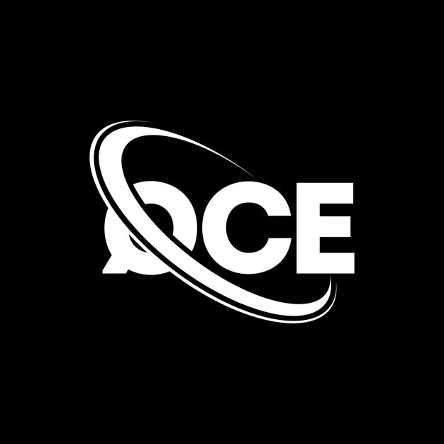 El logotipo de QCE, la letra QCE, el diseño del logotipo de la carta QCE, las iniciales, el logotipo QCE vinculado con un círculo y un monograma en mayúsculas, la tipografía QCE para el negocio tecnológico y la marca inmobiliaria.