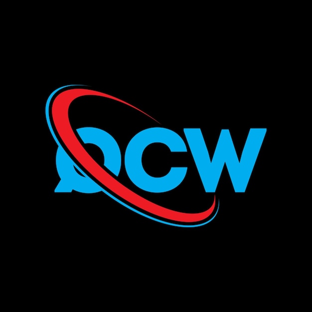 El logotipo QCW, la letra QCW, el diseño del logotipo de la carta QCW, las iniciales QCW, vinculado con círculo y mayúscula, el logotipo del monograma QCW, tipografía para empresas tecnológicas y marcas inmobiliarias.