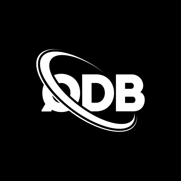 El logotipo de QDB, la letra QDB, el diseño del logotipo de la carta QDB, las iniciales del logotipo QDB vinculadas con círculo y monograma en mayúsculas, el logotipo QBD, la tipografía para negocios tecnológicos y la marca inmobiliaria.