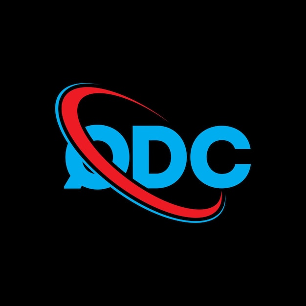 El logotipo de QDC, la letra QDC, el diseño del logotipo de la carta QDC, las iniciales, el logotipo QDC vinculado con un círculo y un monograma en mayúsculas, la tipografía QDC para el negocio tecnológico y la marca inmobiliaria.