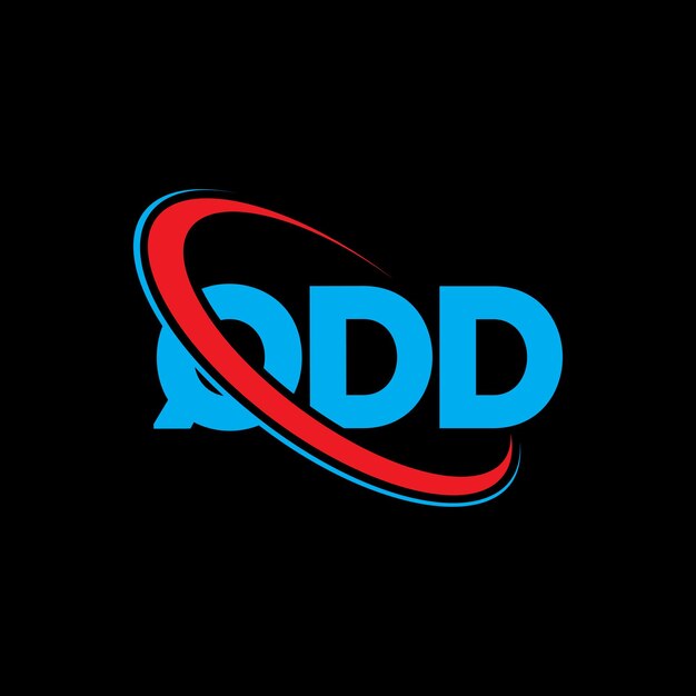 El logotipo QDD, la letra QDD, el diseño del logotipo de la carta QDD, las iniciales, el logotipo de QDD vinculado con un círculo y un monograma en mayúsculas, la tipografía de QDD para el negocio tecnológico y la marca inmobiliaria.