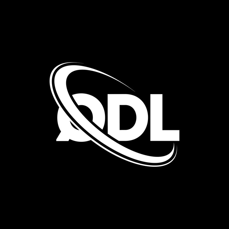 Vector el logotipo de qdl, la letra qdl, el diseño del logotipo, las iniciales, el logotipo qdl vinculado con círculo y monograma en mayúsculas, la tipografía qdl para el negocio tecnológico y la marca inmobiliaria.