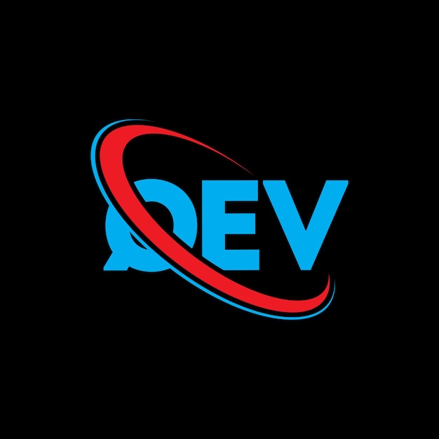 El logotipo QEV, la letra QEV, el diseño del logotipo, las iniciales QEV, vinculado con círculo y mayúscula, el logotipo del monograma, la tipografía QEV para el negocio tecnológico y la marca inmobiliaria.