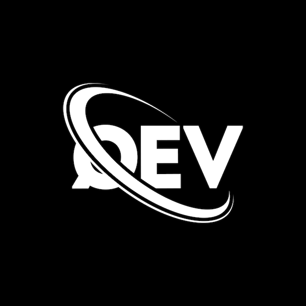 El logotipo QEV, la letra QEV, el diseño del logotipo, las iniciales QEV, vinculado con círculo y mayúscula, el logotipo del monograma, la tipografía QEV para el negocio tecnológico y la marca inmobiliaria.