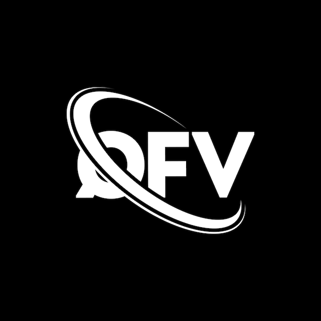 Logotipo QFV letra QFV diseño de logotipo de letra Iniciales Logo QFV vinculado con círculo y mayúscula logotipo monograma QFV tipografía para negocios de tecnología y marca inmobiliaria