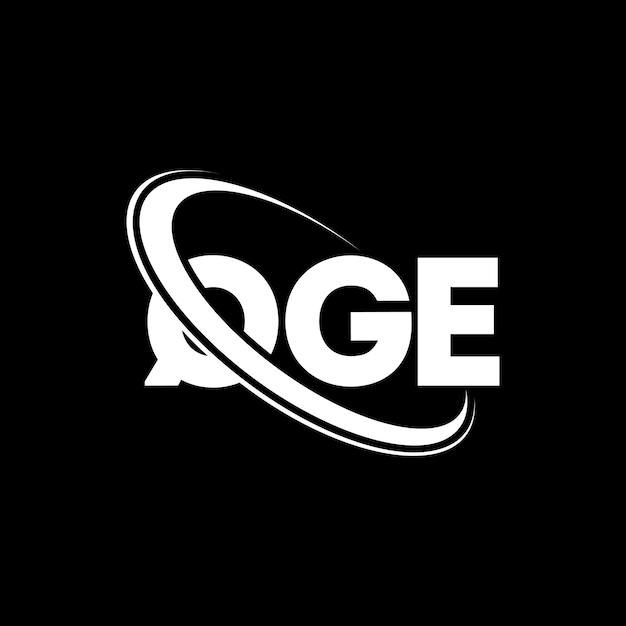El logotipo de QGE, la letra QGE, el diseño del logotipo de la carta QGE, las iniciales, el logotipo QGE vinculado con un círculo y un monograma en mayúscula, el logotipografía QGE para el negocio tecnológico y la marca inmobiliaria.