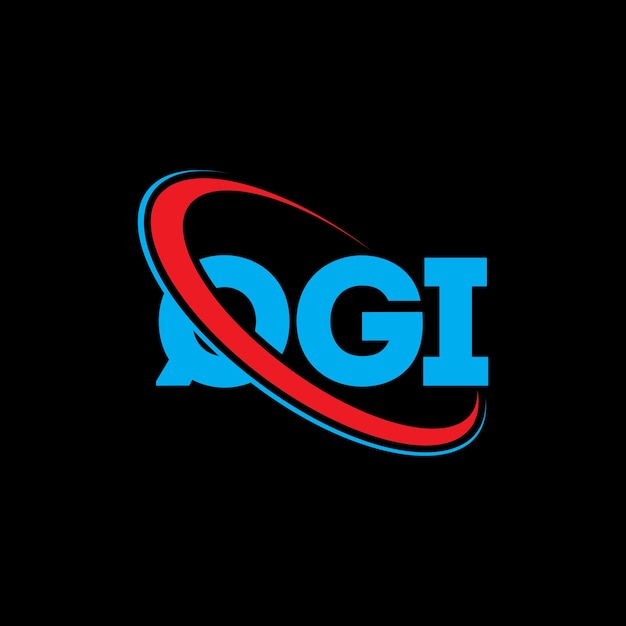 Logotipo de QGI Diseño del logotipo de la letra QGI Iniciales Logotipo QGI vinculado con círculo y mayúscula Logotipo del monograma Tipografía QGI para negocios tecnológicos y marca inmobiliaria