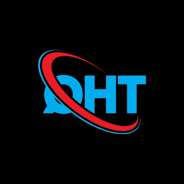 El logotipo QHT, la letra QHT, el diseño del logotipo de la carta QHT, las iniciales, el logotipo de QHT vinculado con círculo y monograma en mayúsculas, la tipografía QHT para el negocio tecnológico y la marca inmobiliaria.
