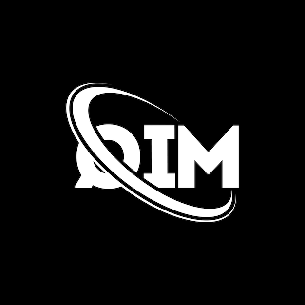 El logotipo QIM, la letra QIM, el diseño del logotipo de la carta QIM, las iniciales QIM, vinculado con círculo y mayúsculas, el logotipo del monograma, la tipografía QIM para el negocio tecnológico y la marca inmobiliaria.