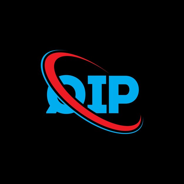 Logotipo QIP: diseño de logotipo de letra QIP Iniciales: logotipo QIP vinculado con círculo y monograma en mayúscula Logotipo: tipografía QIP para negocios tecnológicos y marca inmobiliaria