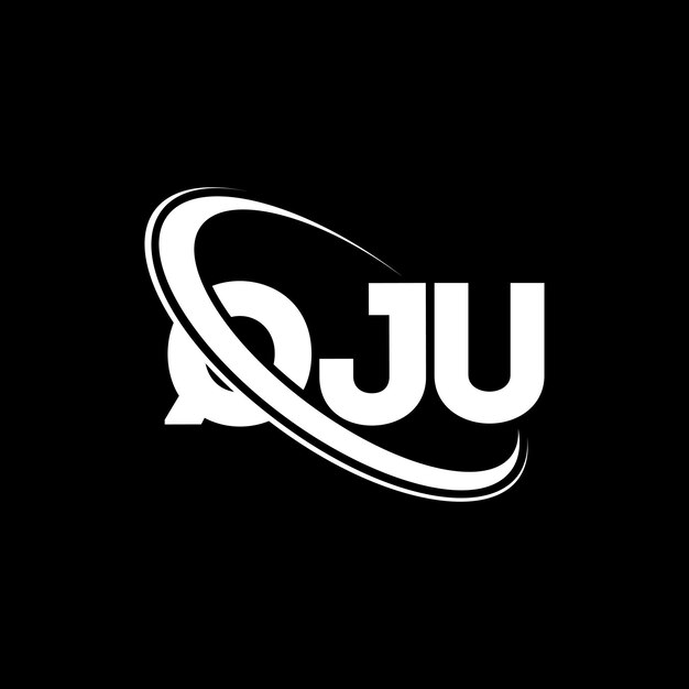 El logotipo de QJU, la letra QJU y las iniciales QJU están vinculados con un círculo y una mayúscula, el logotipo QJU es una tipografía para negocios tecnológicos y marcas inmobiliarias.