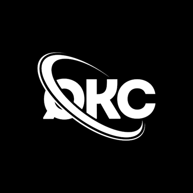 El logotipo de QKC, la letra QKC y las iniciales QKC están vinculados con un círculo y un monograma en mayúscula, la tipografía QKC para el negocio de la tecnología y la marca inmobiliaria.