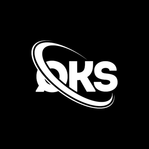 El logotipo de QKS, la letra QKS, el diseño del logotipo de la carta QKS, las iniciales, el logotipo QKS vinculado con un círculo y un monograma en mayúsculas, la tipografía QKS para el negocio tecnológico y la marca inmobiliaria.