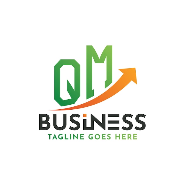 Logotipo de QM Finanzas Letra de QM Logotipo de éxito empresarial de QM Crecimiento flecha de éxito financiero Diseño de logotipo