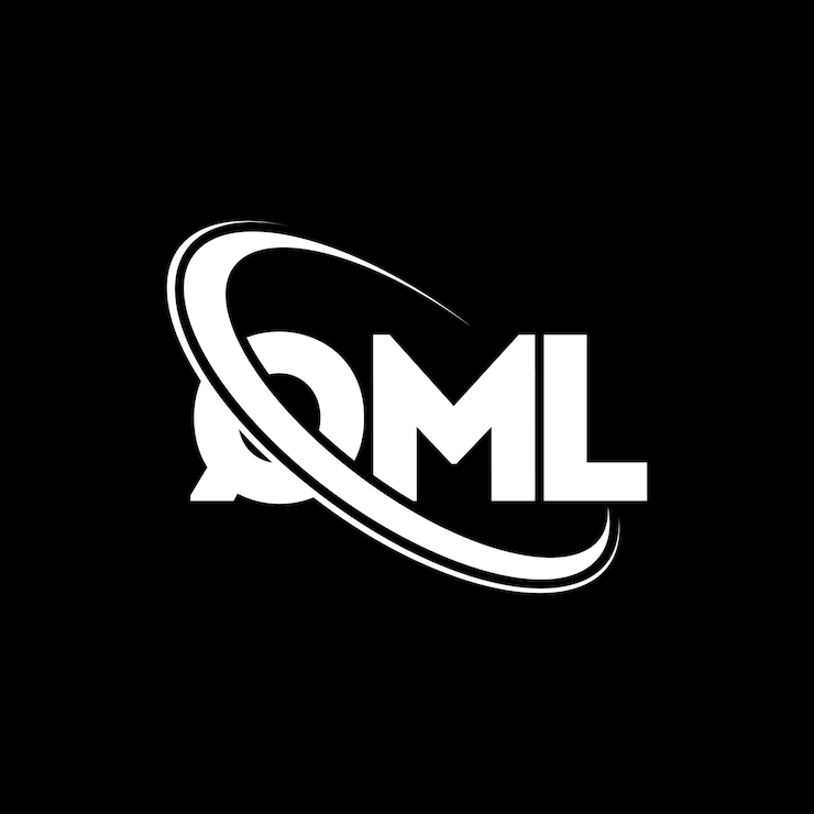Vector logotipo qml: diseño de logotipo de letra qml: iniciales: logotipo qml vinculado con círculo y mayúscula: logotipo de monograma: tipografía qml para empresas tecnológicas y marcas inmobiliarias.