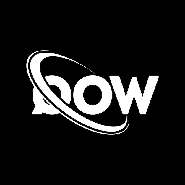 El logotipo QOW QOW letra QOW letra diseño del logotipo Iniciales QOW logotipo vinculado con círculo y mayúscula monograma logotipo QWO tipografía para negocios de tecnología y marca inmobiliaria