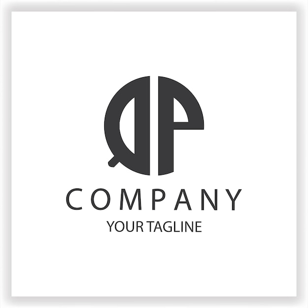 Logotipo QP monograma sencillo y moderno círculo de color negro plantilla de diseño de vector elegante premium eps 10