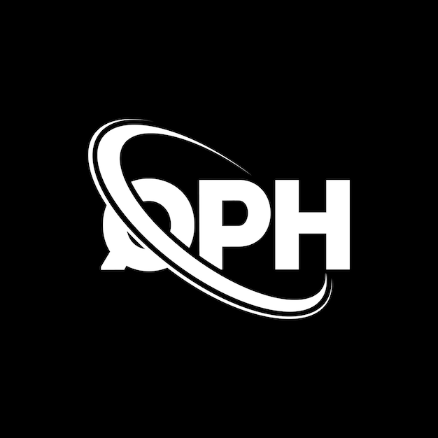 El logotipo QPH, la letra QPH, el diseño del logotipo de la carta QPH, las iniciales QPH, vinculado con círculo y mayúsculas, el logotipo del monograma QPH, tipografía para negocios tecnológicos y marca inmobiliaria.