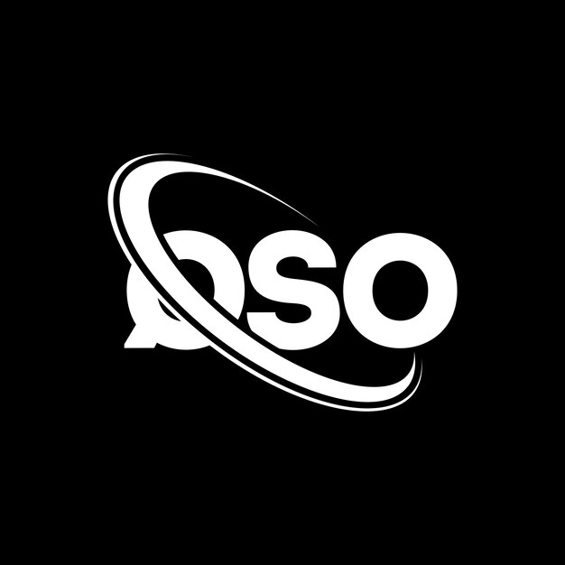 El logotipo de QSO, la letra QSO, el diseño del logotipo de la carta QSO, las iniciales, el logotipo QSO vinculado con un círculo y un monograma en mayúsculas, la tipografía QSO para el negocio tecnológico y la marca inmobiliaria.