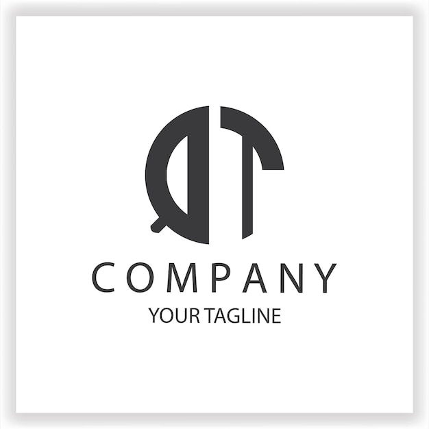 Logotipo QT monograma sencillo y moderno círculo de color negro plantilla de diseño de vector elegante premium eps 10