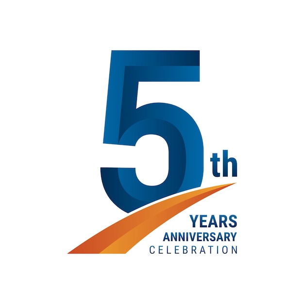 Logotipo del quinto aniversario Diseño de logotipo perfecto para la ilustración de vector de celebración de aniversario