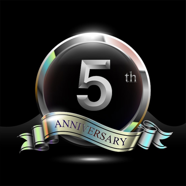 Logotipo del quinto aniversario de plata