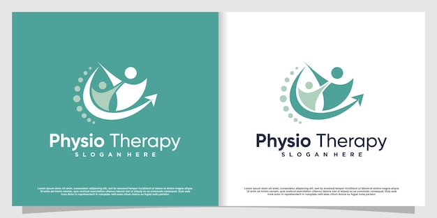 Logotipo quiropráctico para masajes y negocios con concepto de elemento creativo Vector Premium