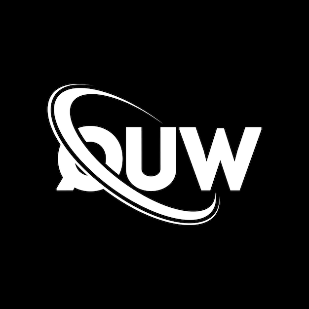 Logotipo QUW letra QUW diseño de logotipo de letra Iniciales Logo QUW vinculado con círculo y mayúscula Logotipo de monograma QUW tipografía para negocios tecnológicos y marca inmobiliaria