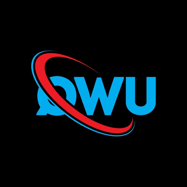 Vector logotipo qwu letra qwu diseño de logotipo de letra iniciales qwu logotipo vinculado con círculo y mayúscula monograma logo qwu tipografía para negocios de tecnología y marca inmobiliaria