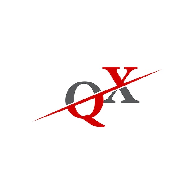 Logotipo QX minimalista con línea diagonal dinámica
