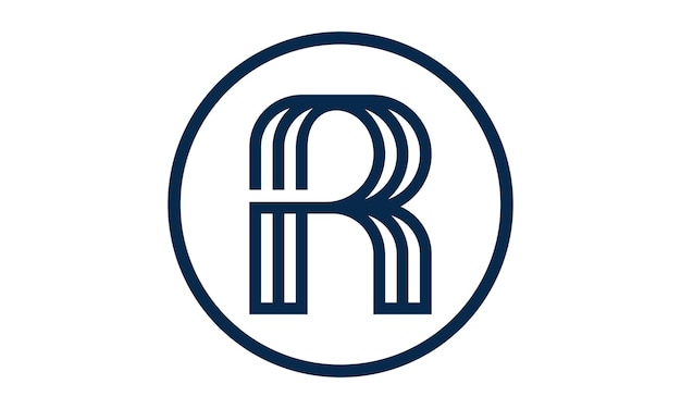 Logotipo R en estilo de línea