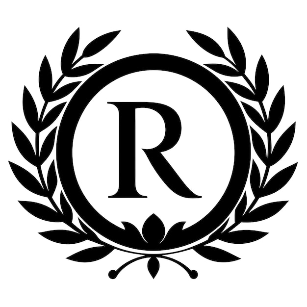 Un logotipo R frágil con un vector ornamental