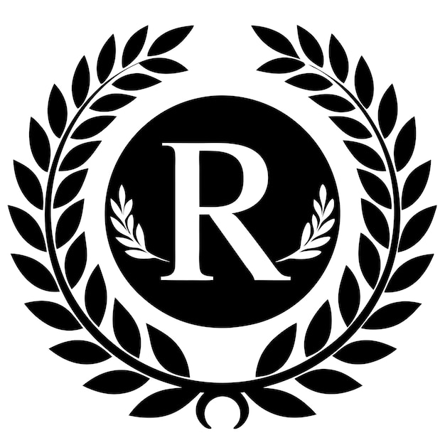 Un logotipo R frágil con un vector ornamental