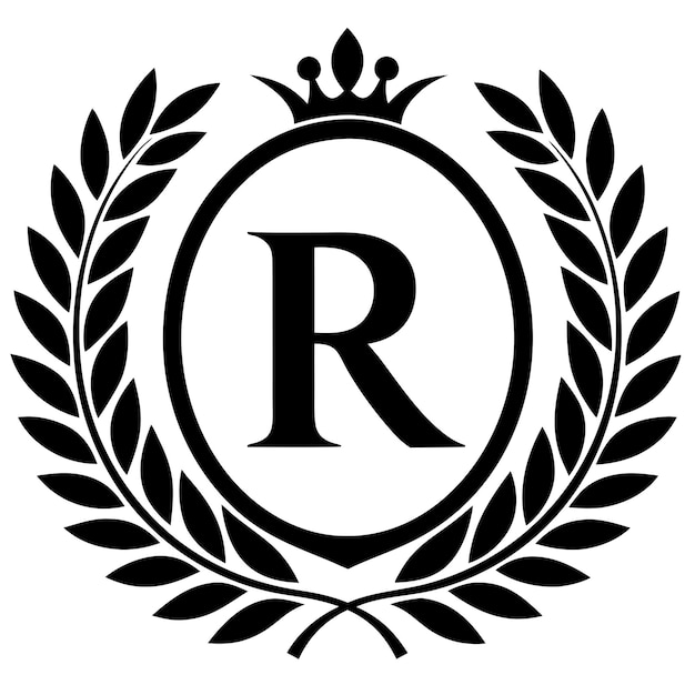 Un logotipo R frágil con un vector ornamental