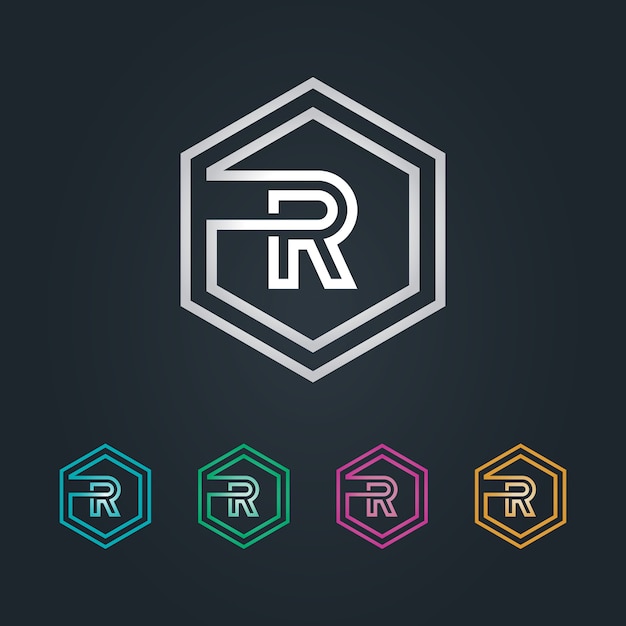 Logotipo de R hexagone