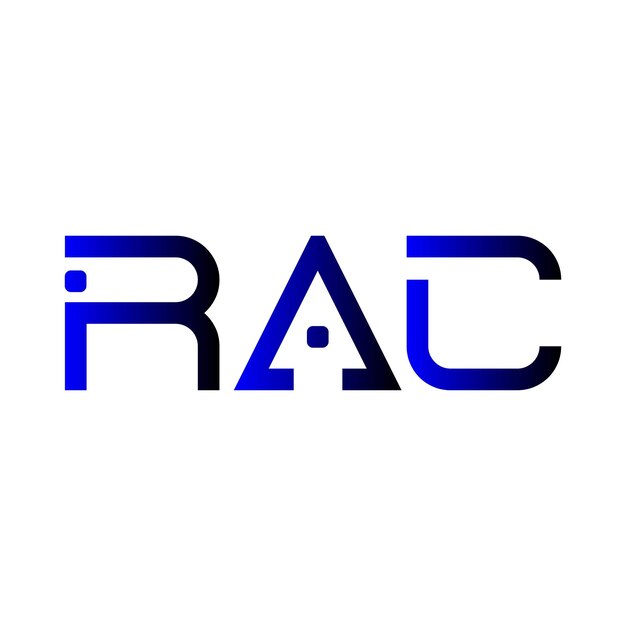 Logotipo RAC tipografía abstracta diseño vectorial mínimo moderno sencillo