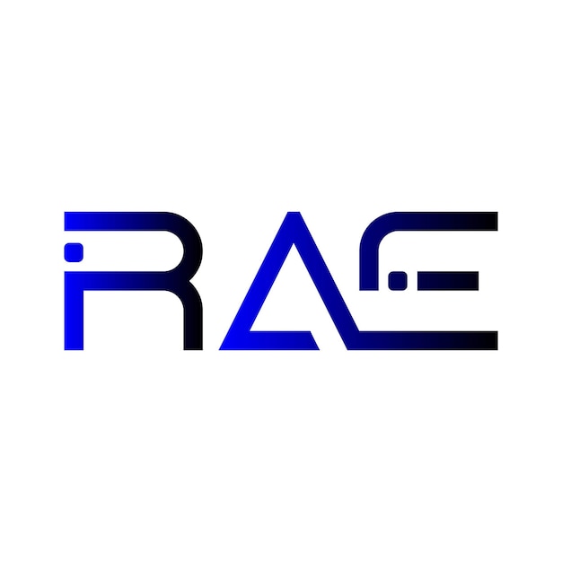 Logotipo de RAE tipografía abstracta diseño vectorial moderno y minimalista sencillo