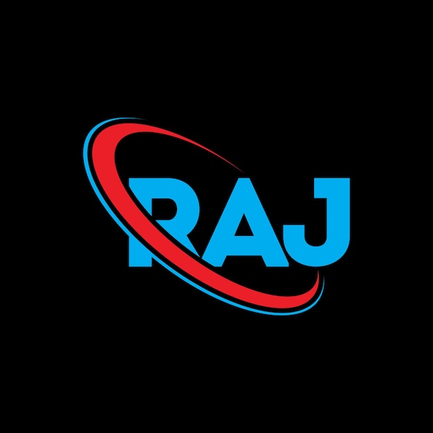 Logotipo RAJ RAJ letra RAJ letra diseño de logotipo Iniciales RAJ logotipo vinculado con círculo y mayúscula monograma logotipo RAJ tipografía para negocios de tecnología y marca inmobiliaria