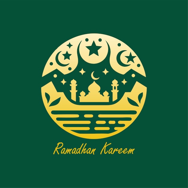 El logotipo de Ramadán de color gradiente