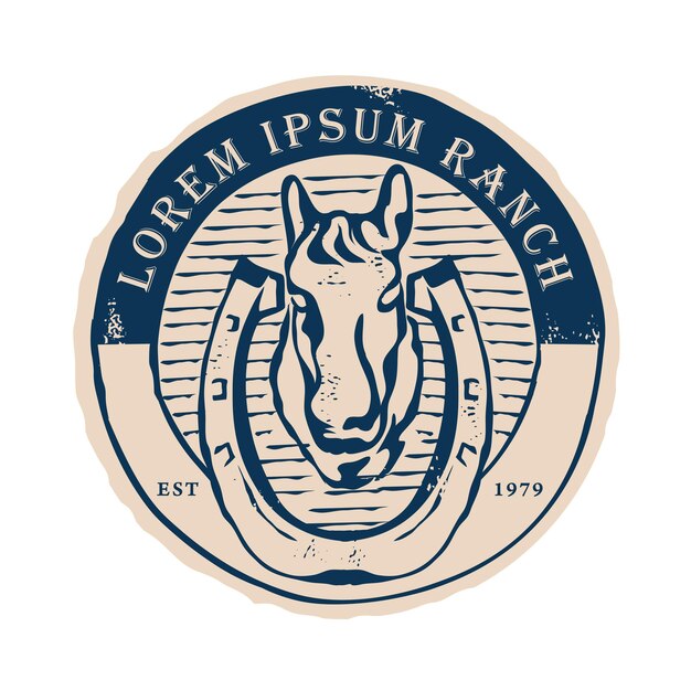 Logotipo del rancho de caballos y del zapato