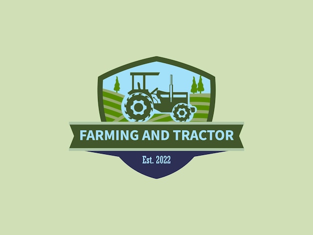 Logotipo del rancho de la granja del tractor