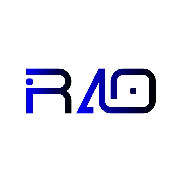 Logotipo de RAO tipografía abstracta diseño vectorial minimalista moderno y sencillo