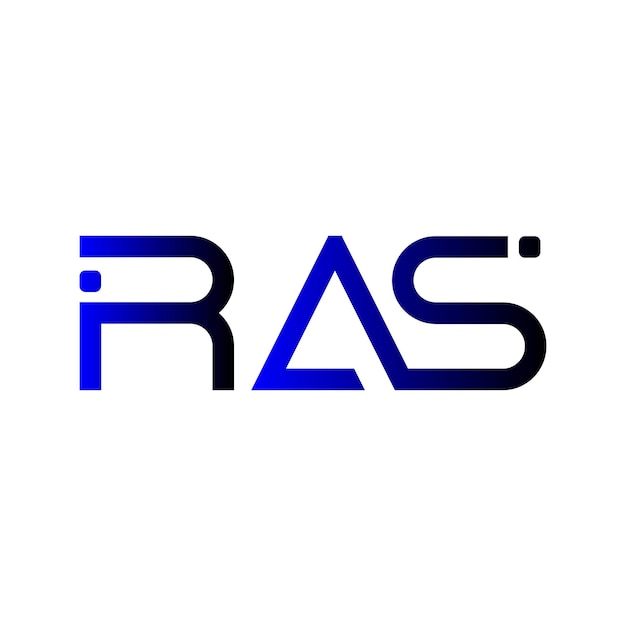 El logotipo de RAS es azul, el logotipo es gradiente, la letra del logotipo es moderna, el logo es abstracto, el logo creativo es el logotipo de la empresa.