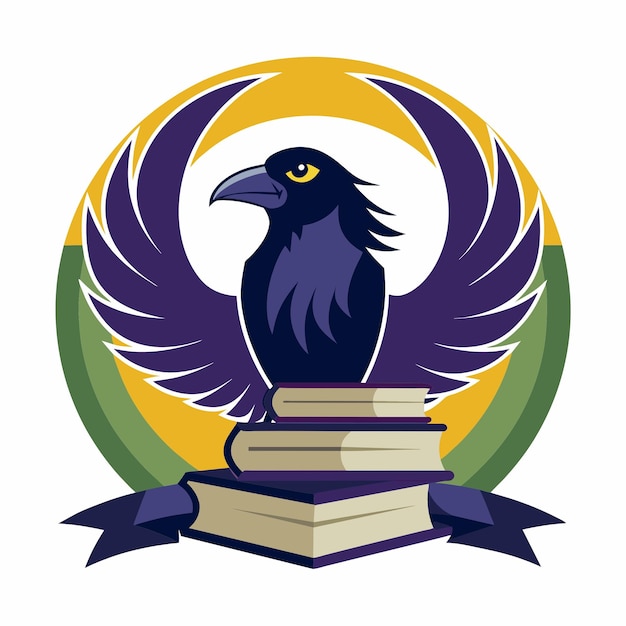 Vector y el logotipo de raven books en fondo blanco